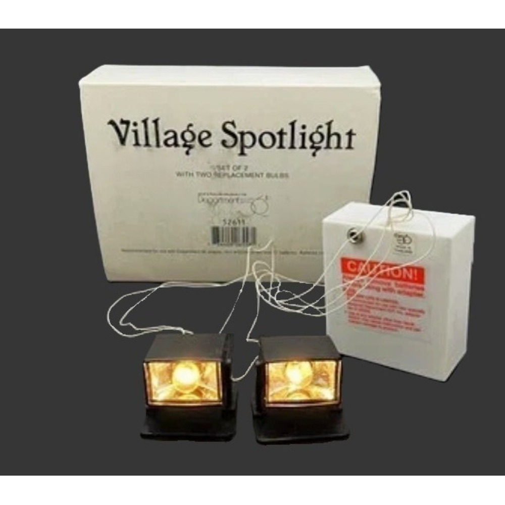 Dept 56 "Village Spotlights" 2 Positioning Spotlights / Uplights w Box NOS 52611